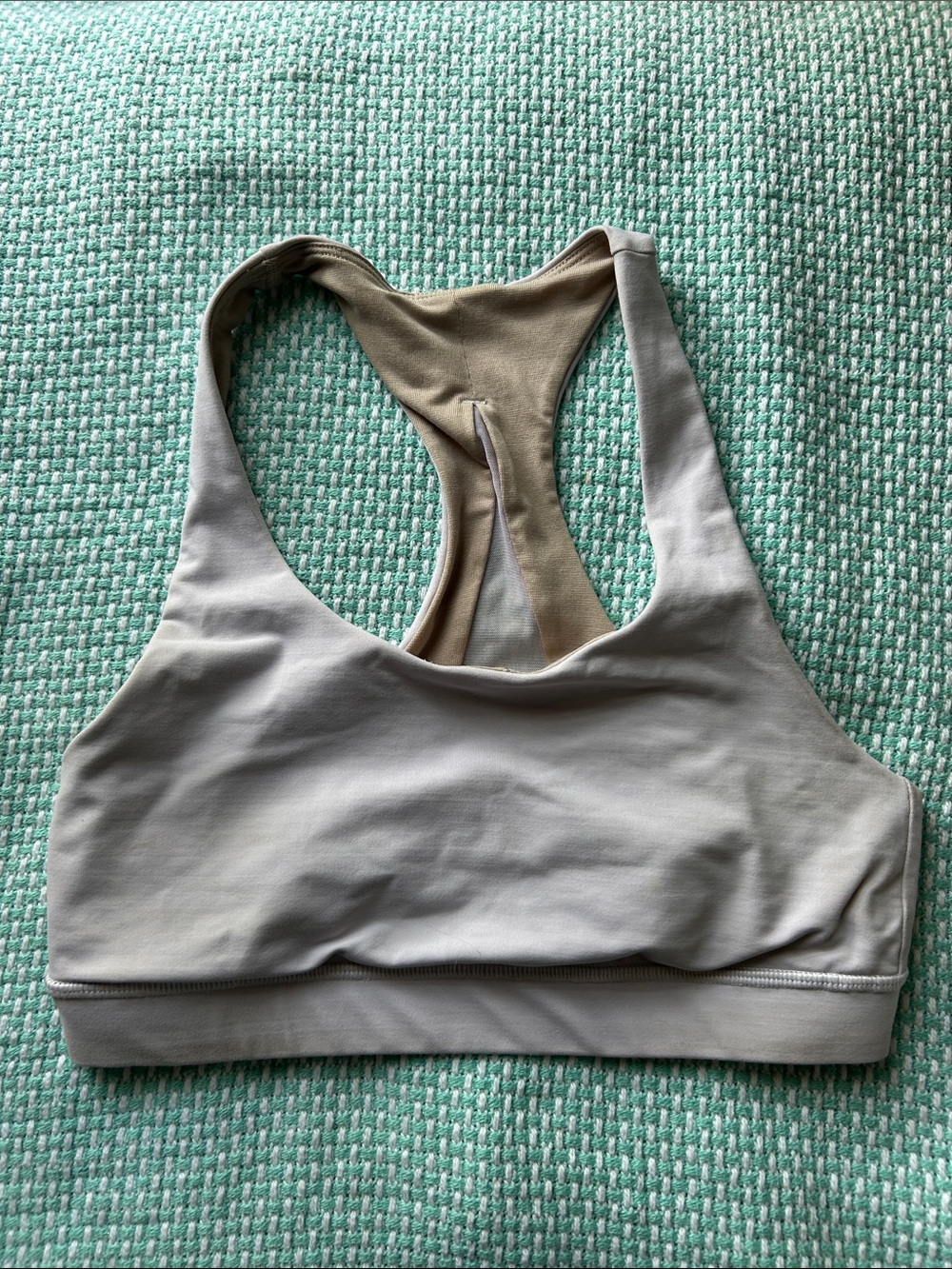 Neutral Lululemon White Racerback Sports Bra Size 4